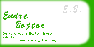 endre bojtor business card